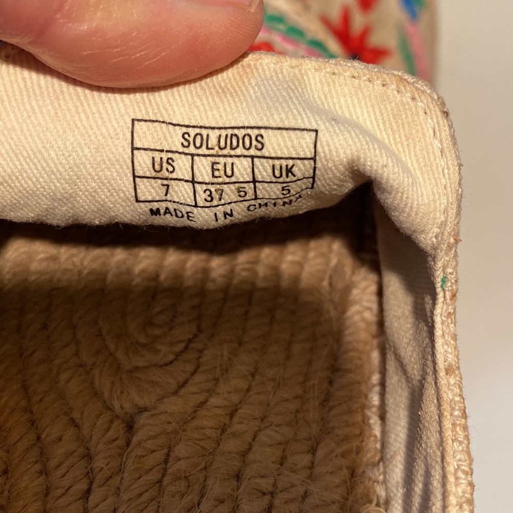 SOLUDOS Embroidered Ibiza Miles Size 7 - Picture 7 of 8